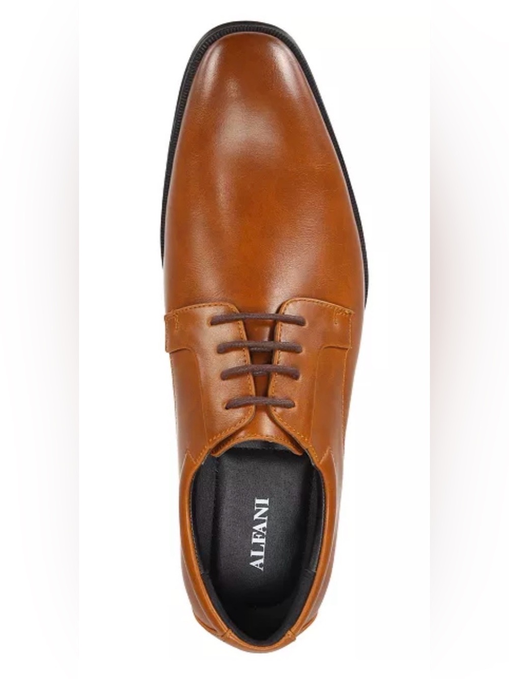 NIB [Alfani] Andrew Plain Toe Derbys Casual Dress Shoes Dark Tan Brown Men's 9 - Picture 3 of 14